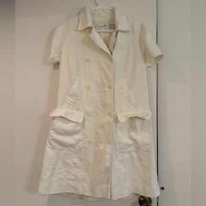 Vintage Liz Claiborne White Linen Dress